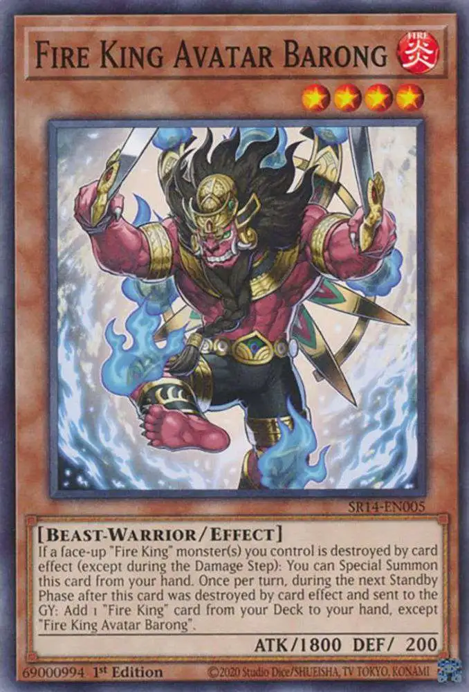 YuGiOh Trading Card Game Structure Deck: Fire Kings Common Fire King Avatar Barong SR14-EN005