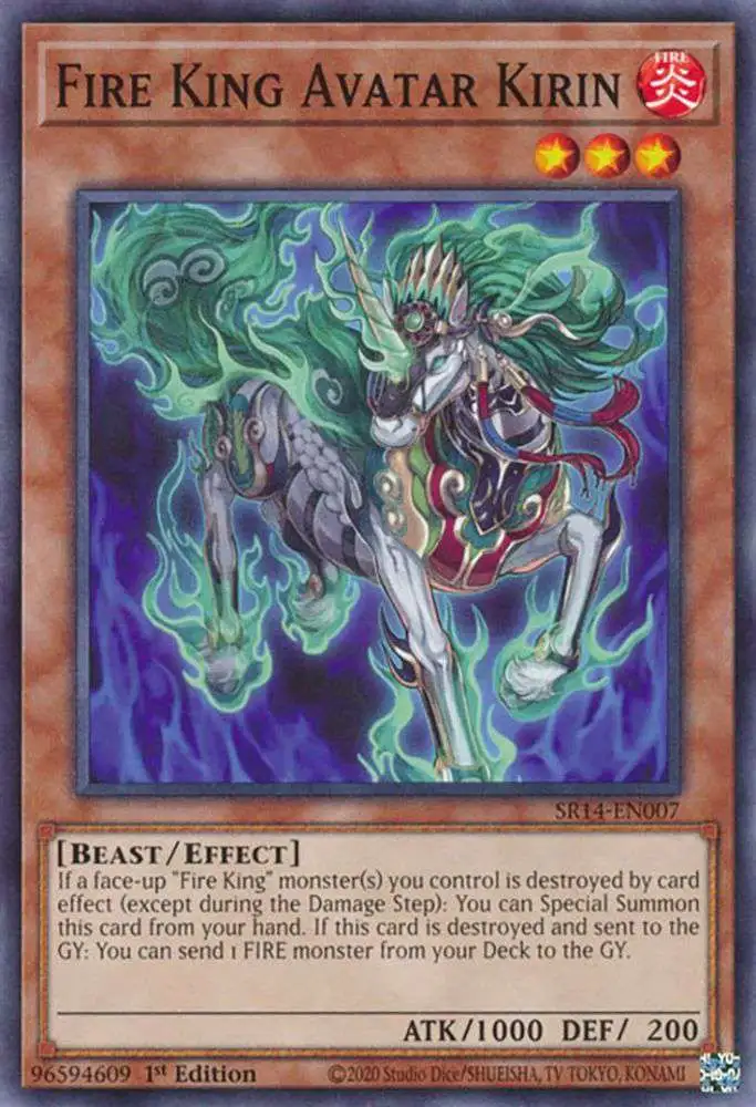 YuGiOh Structure Deck: Fire Kings Common Fire King Avatar Kirin SR14-EN007