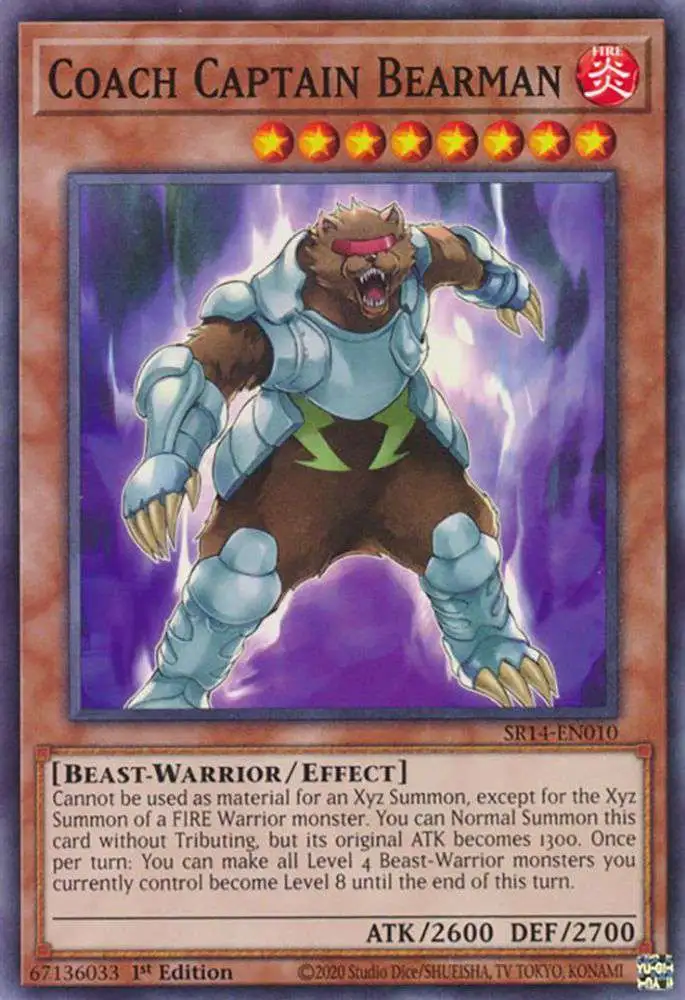 YuGiOh Trading Card Game Structure Deck: Fire Kings Common Coach Captain Bearman SR14-EN010