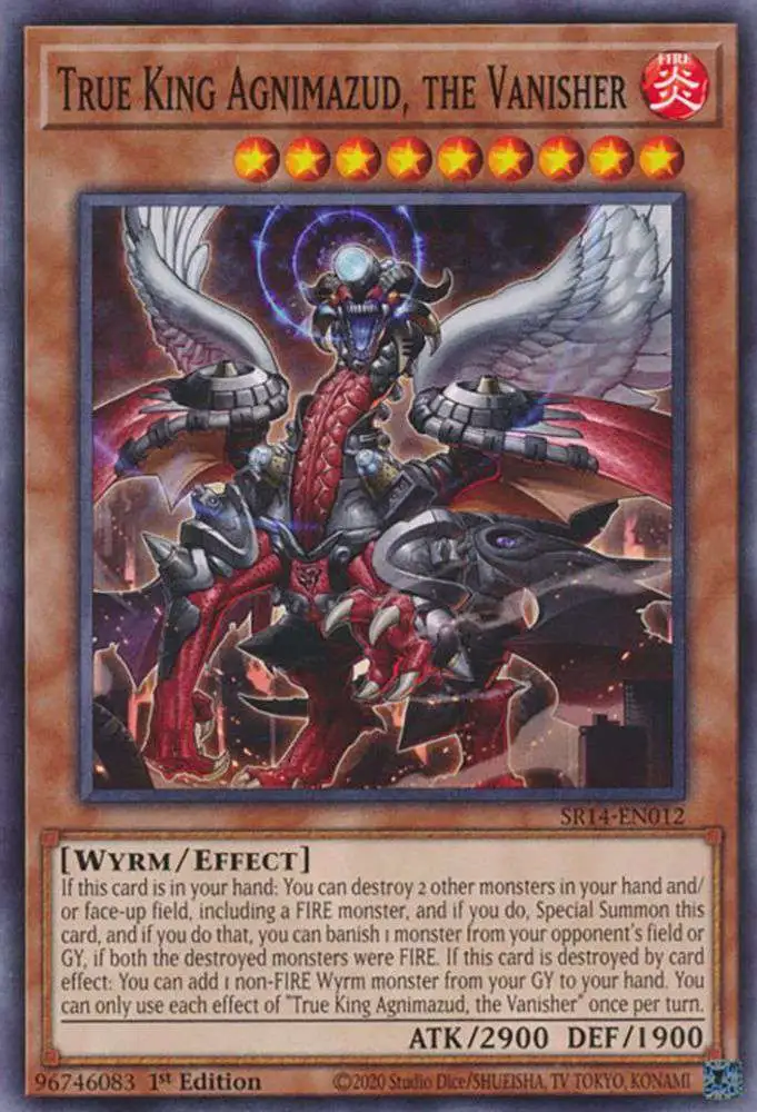 YuGiOh Structure Deck: Fire Kings Common True King Agnimazud, the Vanisher SR14-EN012