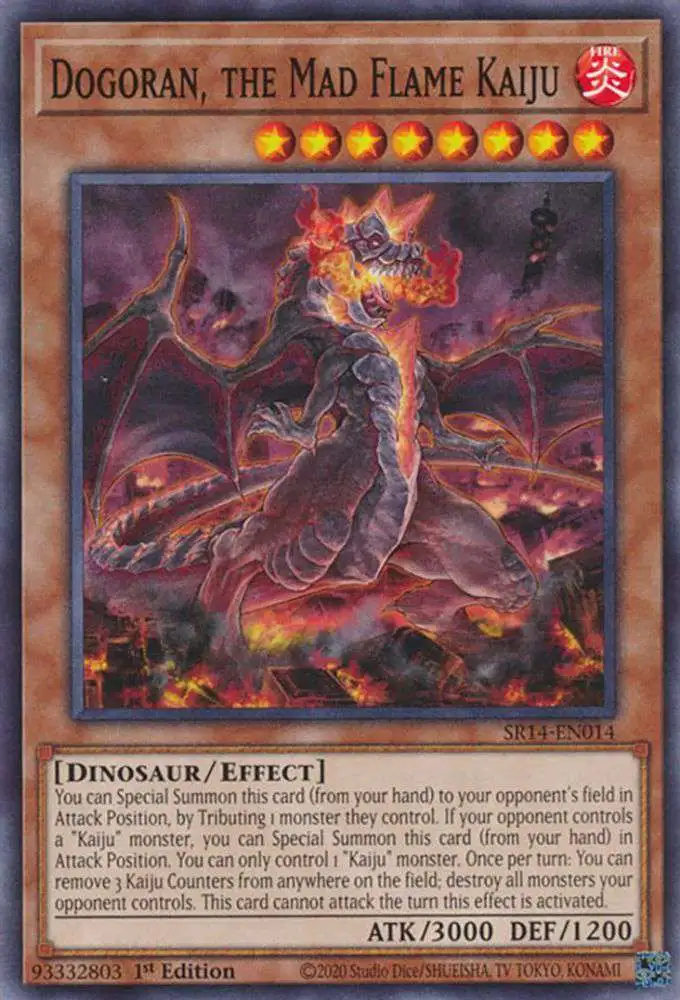 YuGiOh Trading Card Game Structure Deck: Fire Kings Common Dogoran, the Mad Flame Kaiju SR14-EN014