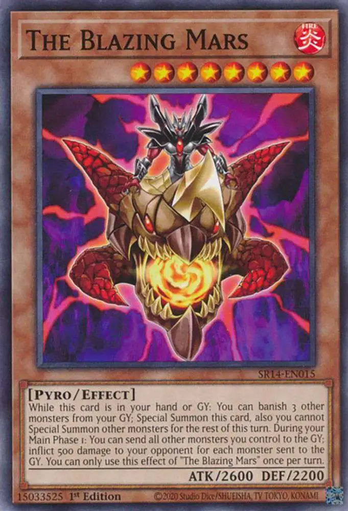 YuGiOh Trading Card Game Structure Deck: Fire Kings Common The Blazing Mars SR14-EN015