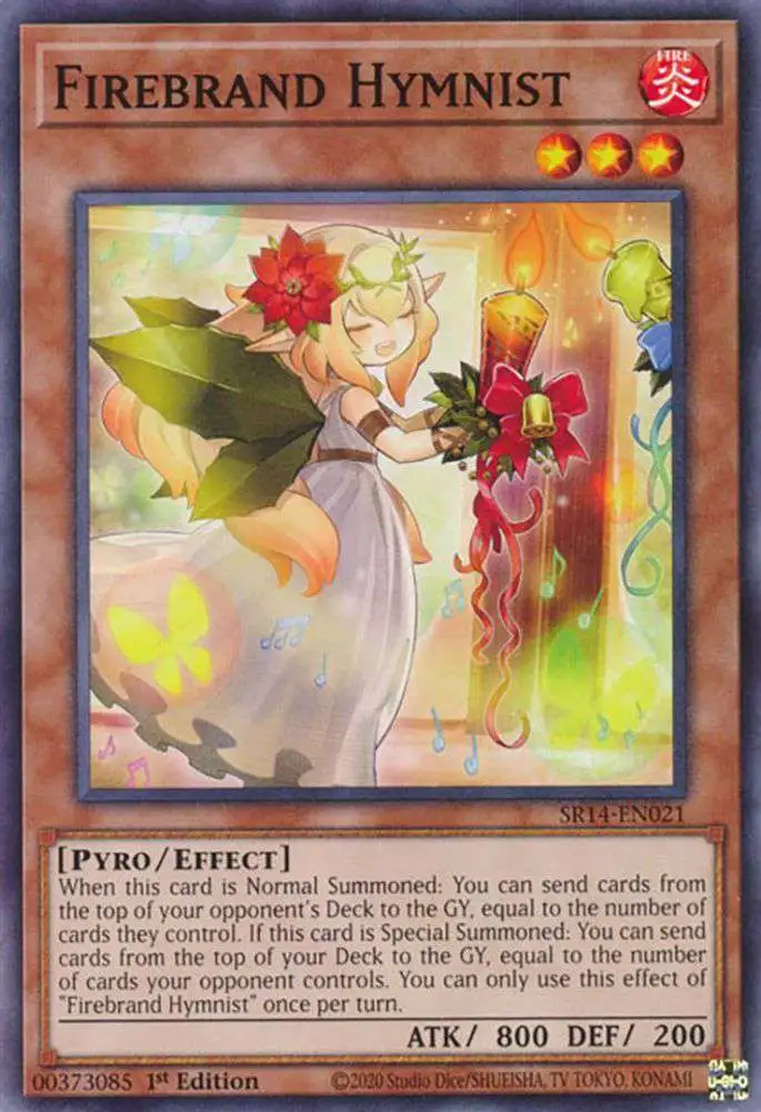 YuGiOh Trading Card Game Structure Deck: Fire Kings Common Firebrand Hymnist SR14-EN021