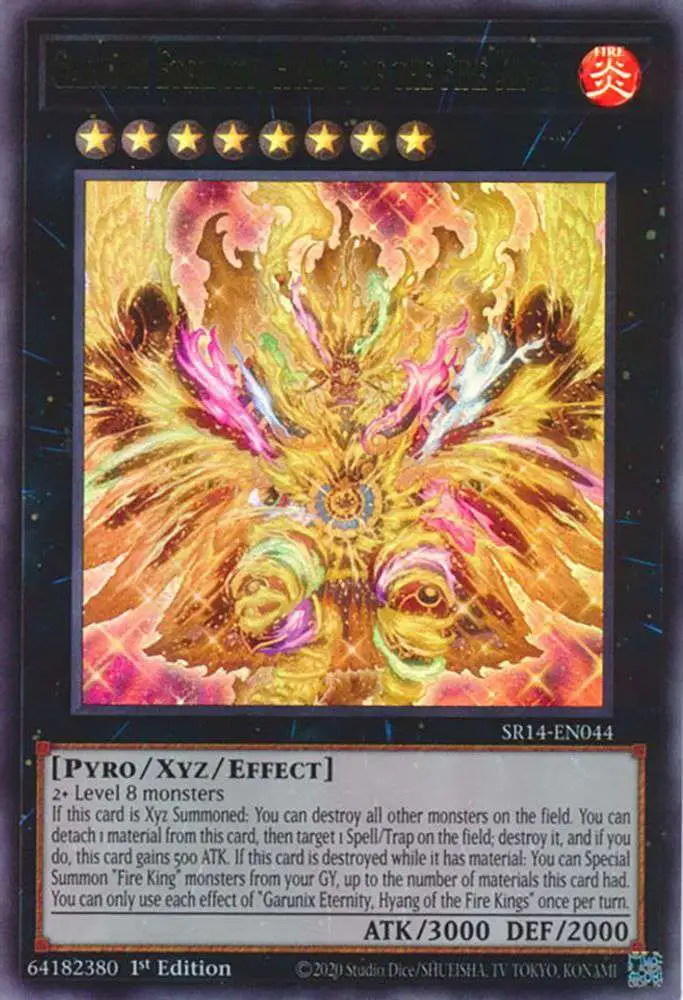 YuGiOh Structure Deck: Fire Kings Ultra Rare Garunix Eternity, Hyang of the Fire Kings SR14-EN044