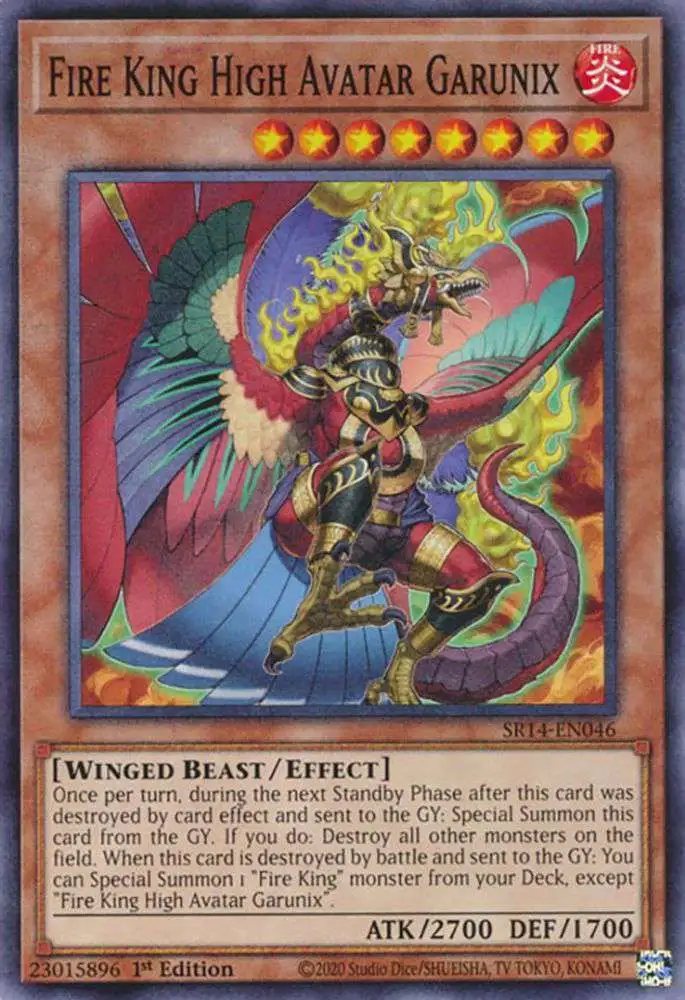 YuGiOh Structure Deck: Fire Kings Common Fire King High Avatar Garunix SR14-EN046