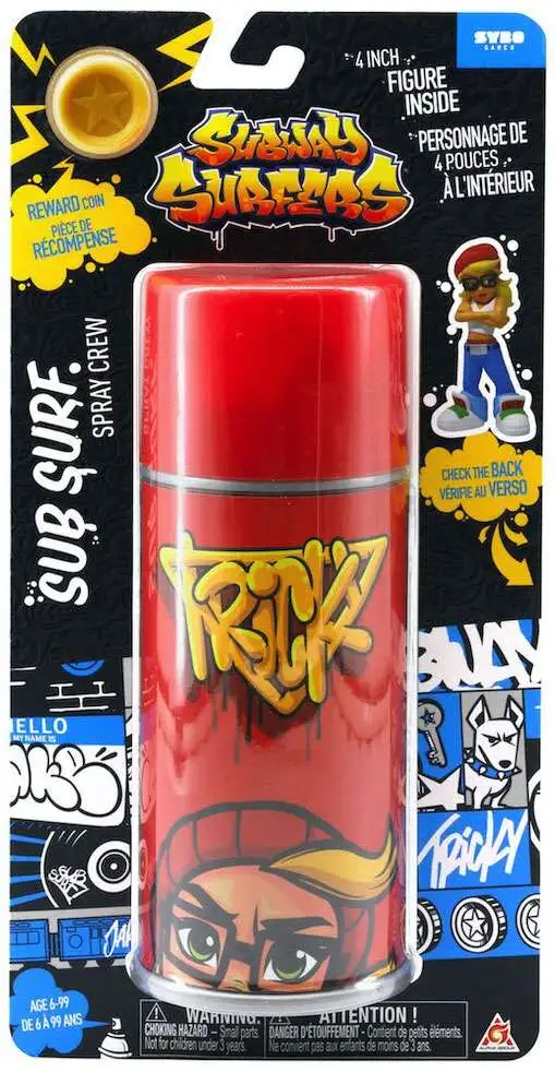 SUBWAY SURFERS Game Sub Surf Spray Crew 4 VINYL FIGURE Jake Spray Can  *NEW*