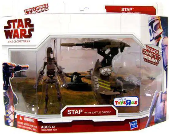Star Wars Clone Wars STAP with Battle Droid Exclusive 3.75 Vehicle 