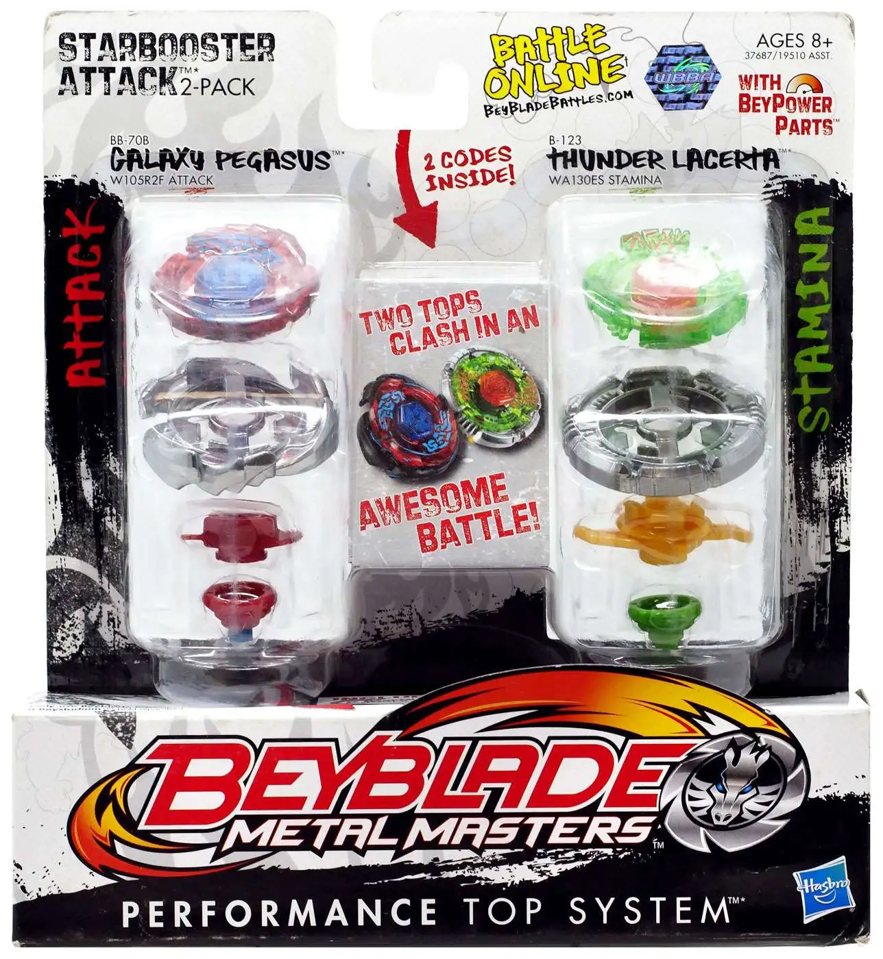 Beyblade Metal Masters Starbooster Attack 2-Pack BB70B Hasbro Toys -