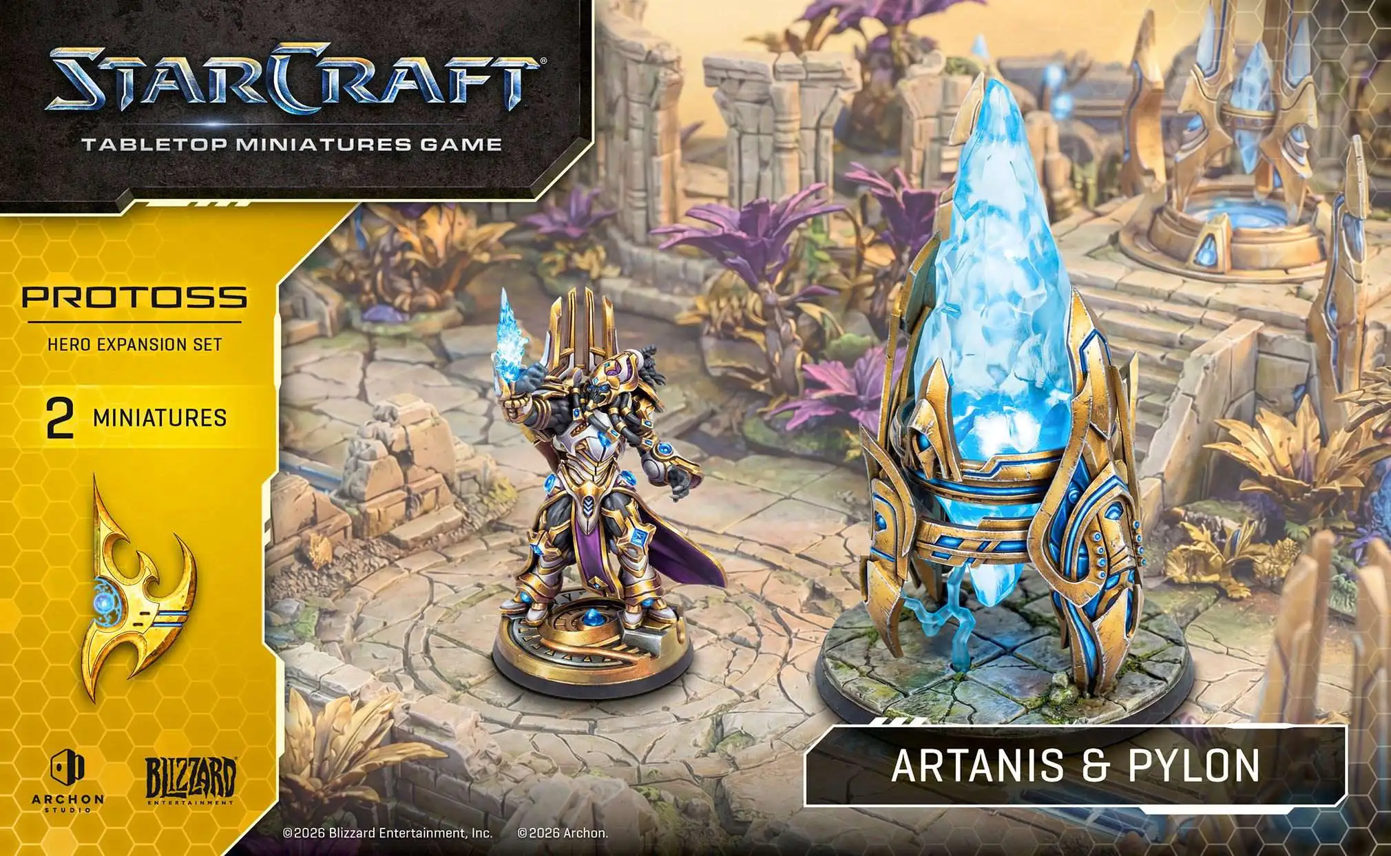 StarCraft Tabletop Miniatures Game Protoss - Artanis & Pylon Miniature Set (Pre-Order ships June)