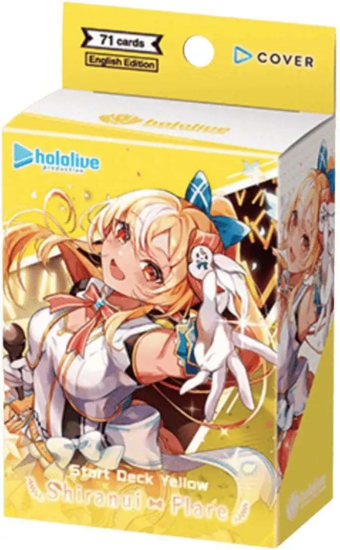 Hololive Trading Card Game Shiranui Flare Start Deck Yellow hOCG-hSD07e 1  Oshi Holomem, 50 Main Cards 20 Cheer Cards BushiRoad - ToyWiz