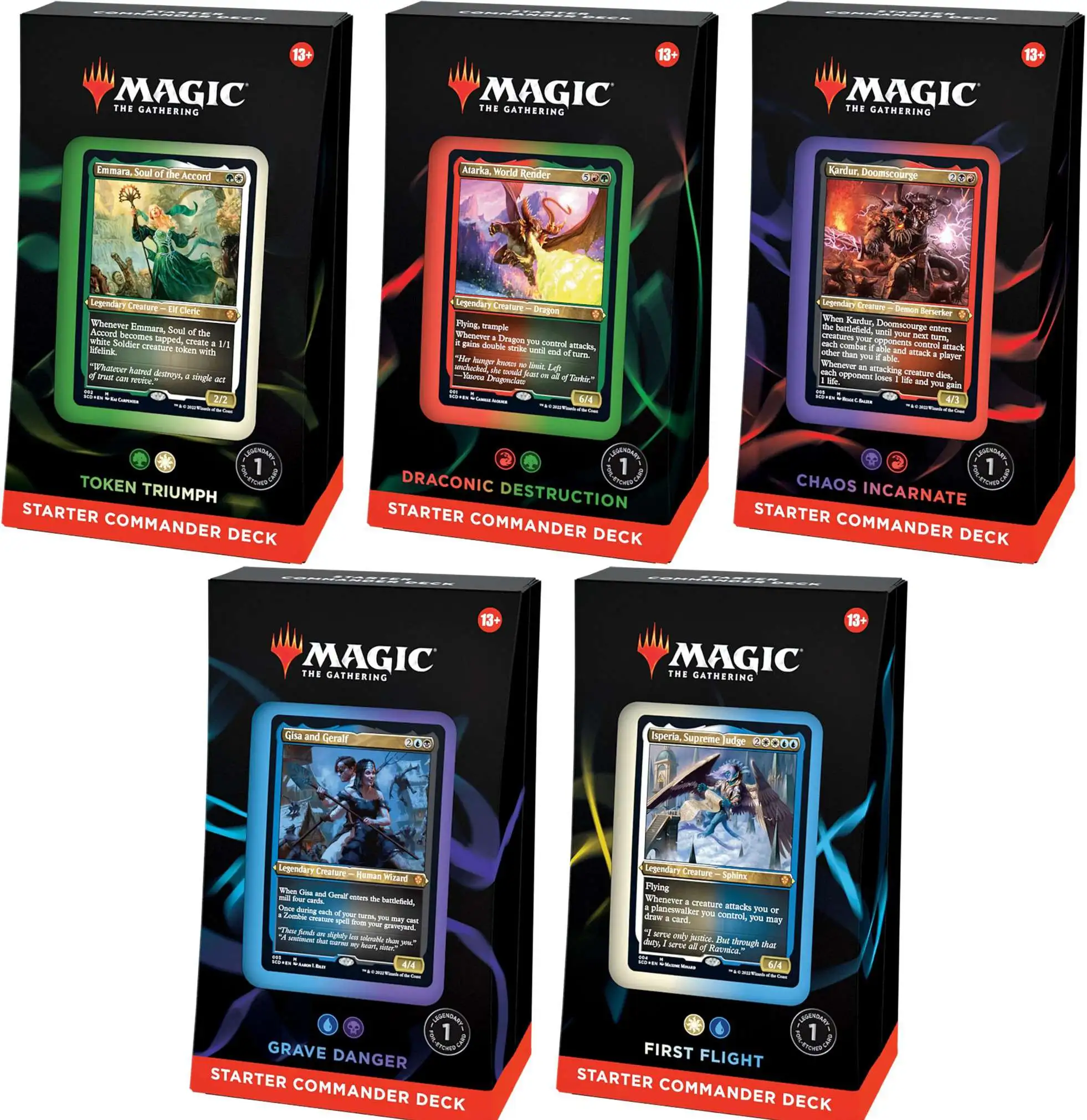 Lot Of 5 New MTG Starter Commander deck Token online Triumph