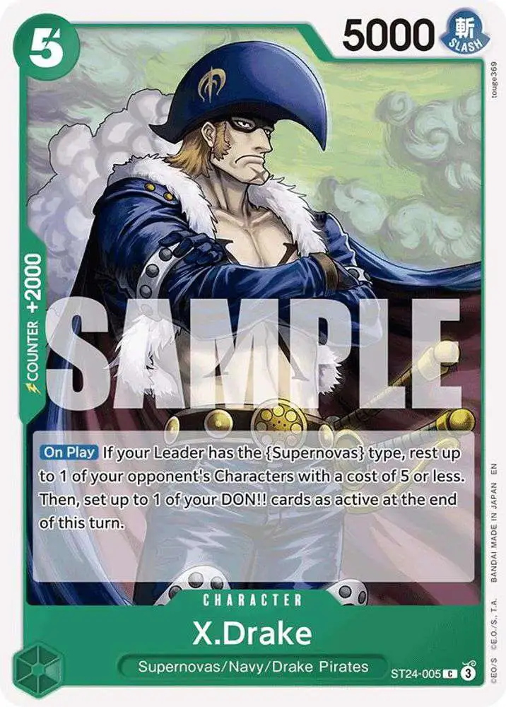 One Piece Trading Card Game Starter Deck 24 GREEN Jewelry Bonney Single Card  Common X.Drake ST24-005 - ToyWiz