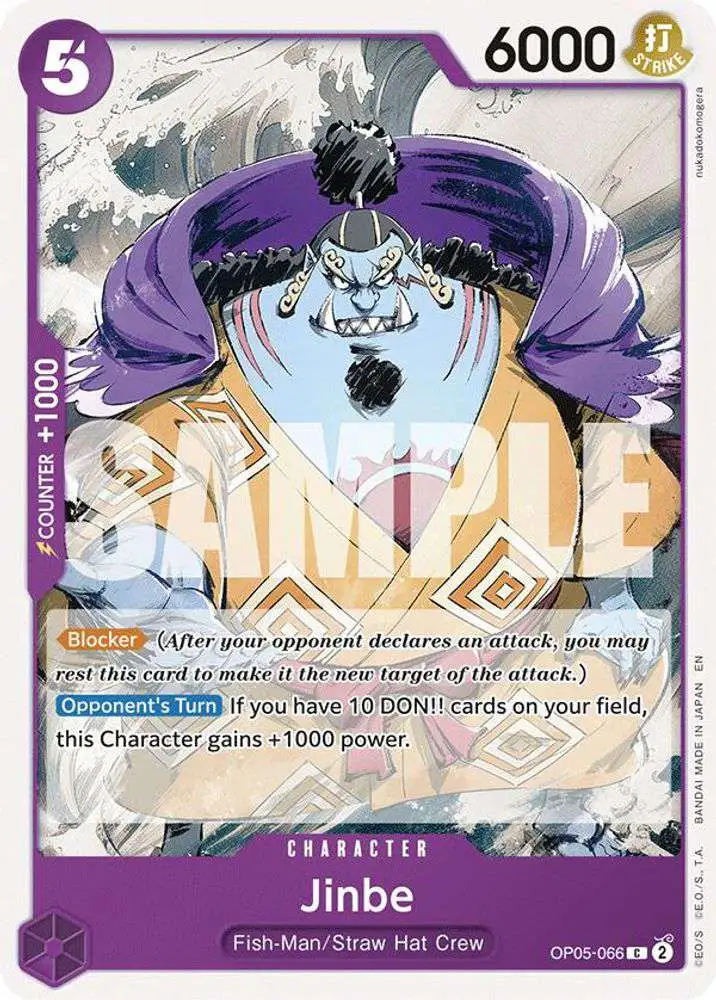 One Piece Trading Card Game Starter Deck 26 PURPLEBLACK Monkey.D.Luffy  Single Card Common Jinbe OP05-066 Reprint - ToyWiz