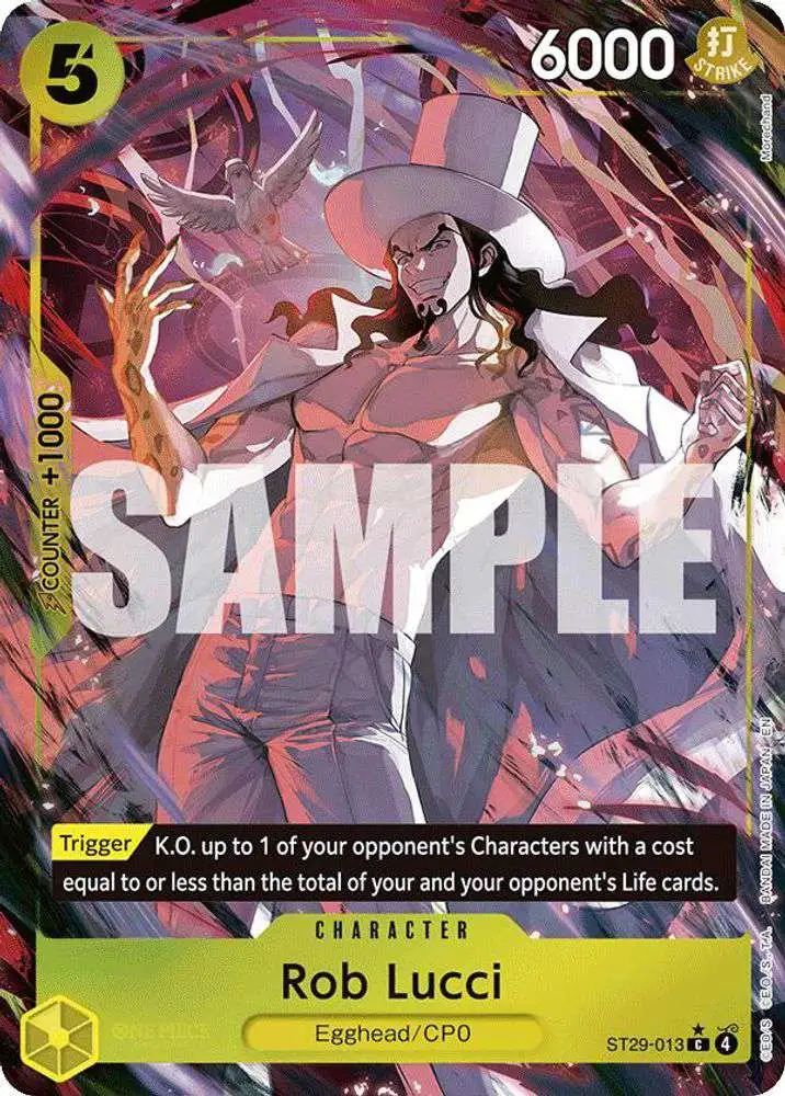 One Piece Trading Card Game Starter Deck 29 Egghead Single Card Common Rob  Lucci ST29-013 Full Art - ToyWiz
