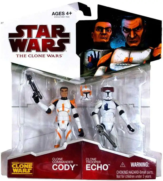 Star Wars Clone Wars 2009 Clone Commander Cody & Clone Trooper Echo Exclusive Action Figure 2-Pack