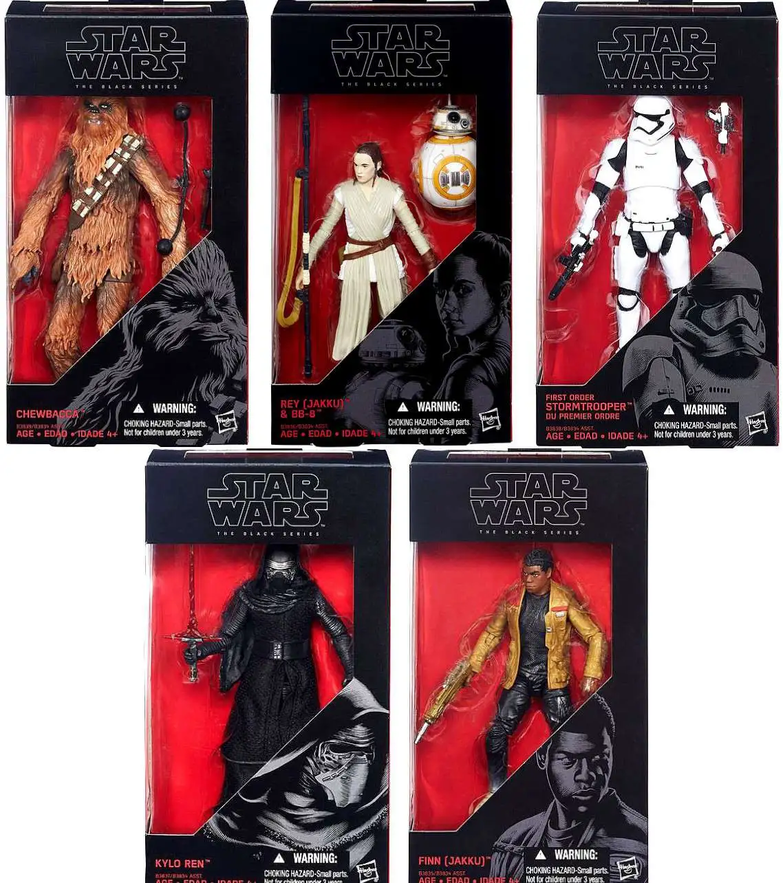 Star Wars The Force Awakens Black Series Wave 01 Set Of 5 Action