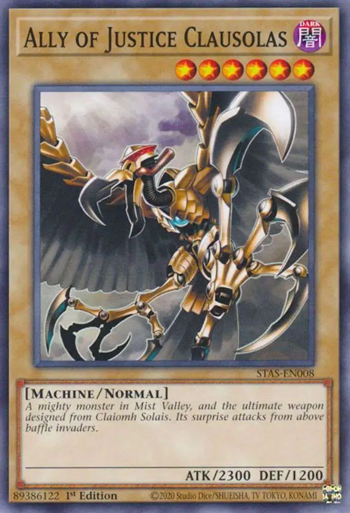 YuGiOh Trading Card Game 2-Player Starter Set Common Ally of Justice Clausolas STAS-EN008