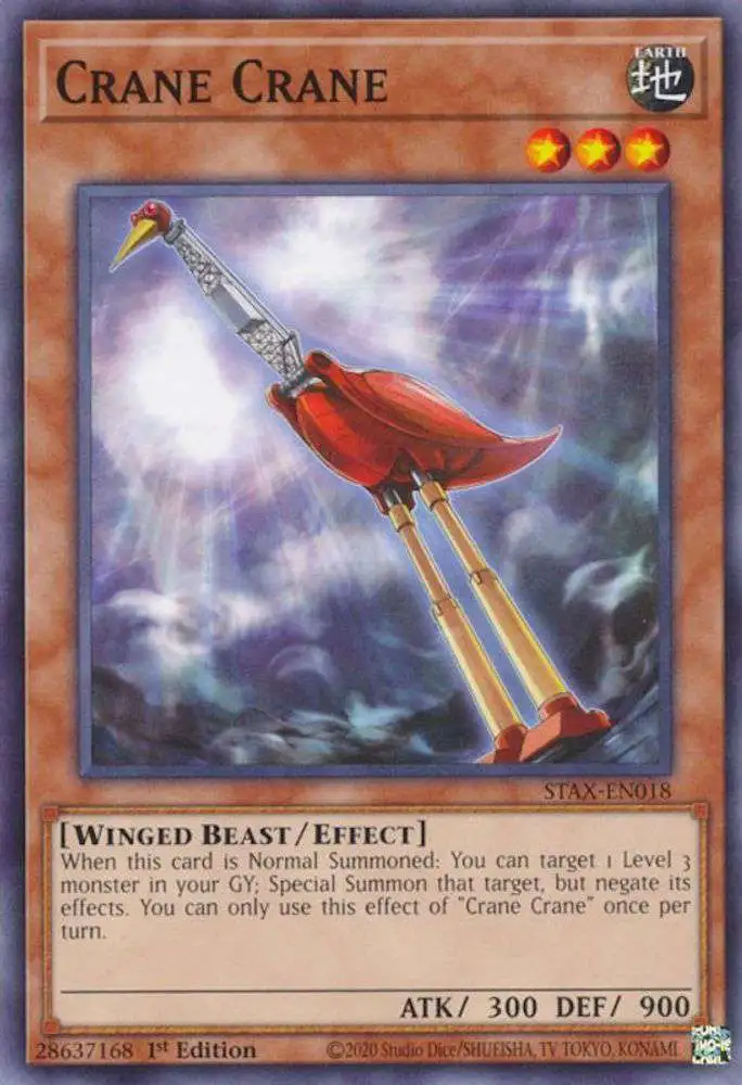 YuGiOh Trading Card Game 2-Player Starter Set Common Crane Crane STAX-EN018