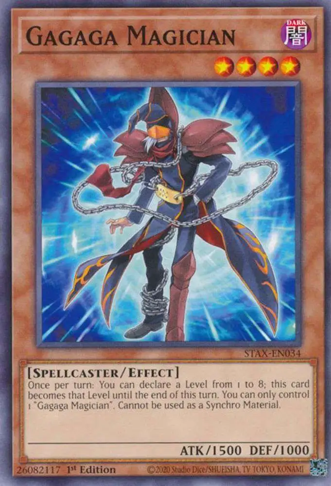 YuGiOh Trading Card Game 2-Player Starter Set Common Gagaga Magician STAX-EN034