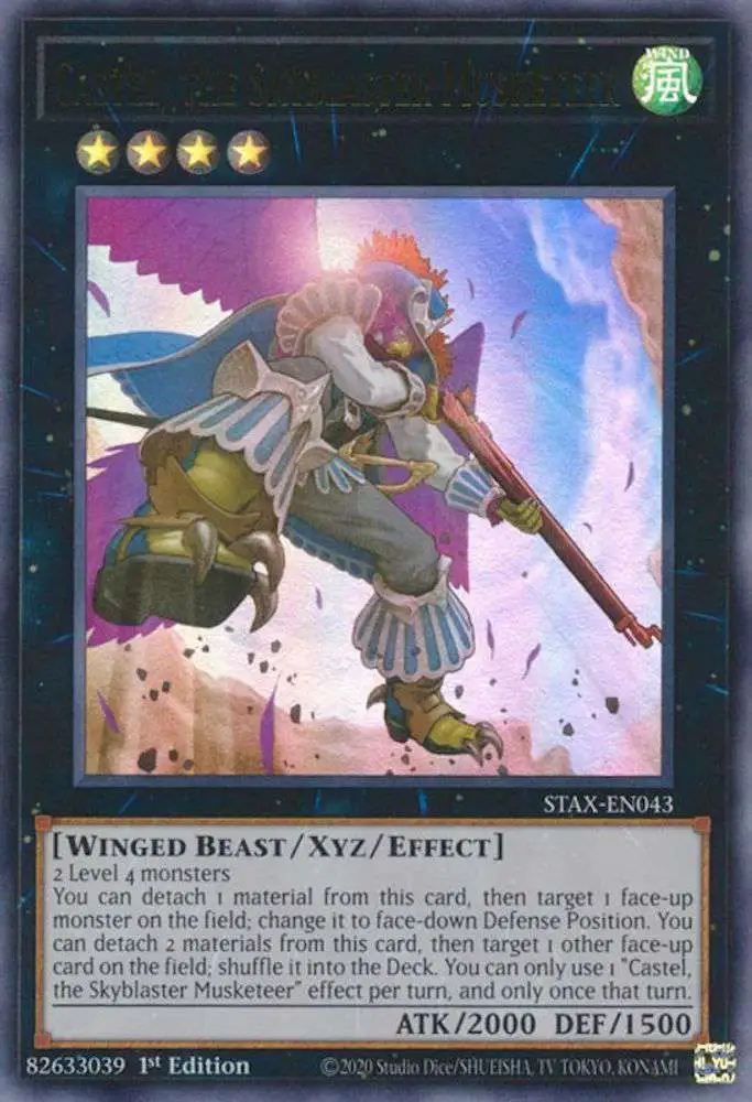 YuGiOh Trading Card Game 2-Player Starter Set Single Card Ultra Rare  Castel, the Skyblaster Musketeer STAX-EN043 - ToyWiz