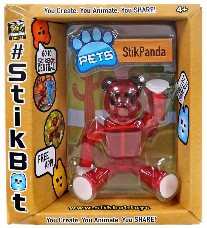 Stikbot Pets Series 2 StikPanda Figure [Red]