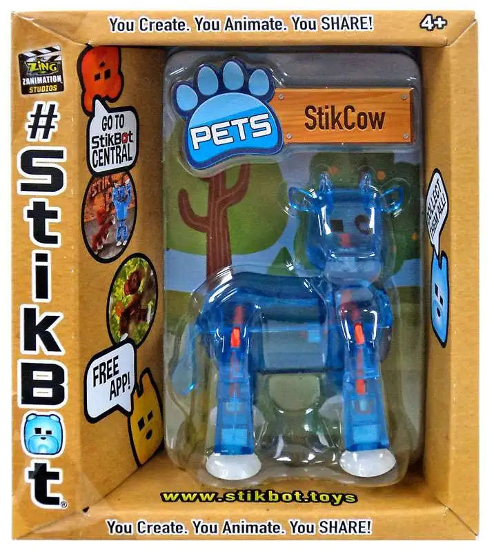 Stikbot Pets Series 2 StikCow Figure [Blue]