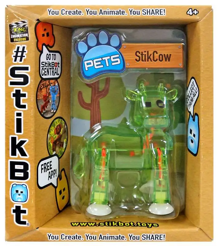 Stikbot Pets Series 2 StikCow Figure [Green]