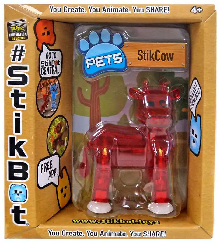 Stikbot Pets Series 2 StikCow Figure [Red]