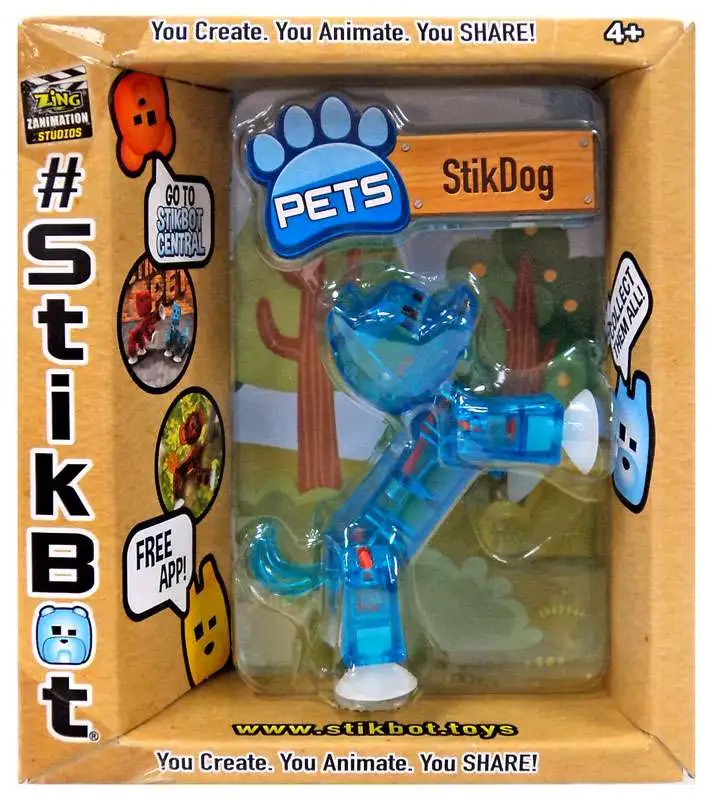 Stikbot Pets Series 1 StikDog Figure [Blue]