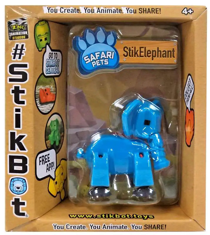 Stikbot Safari Pets StikElephant Figure [Solid Blue]