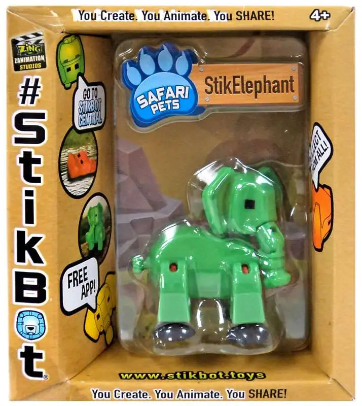 Stikbot Safari Pets StikElephant Figure [Solid Green]