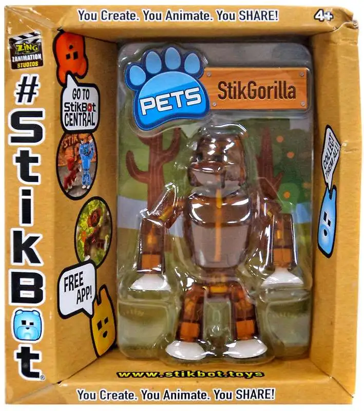 Stikbot Pets Series 2 StikGorilla Figure [Brown]