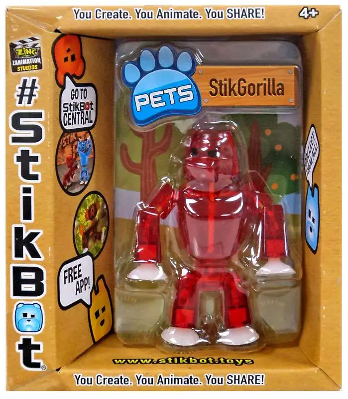 Stikbot Pets Series 2 StikGorilla Figure [Red]