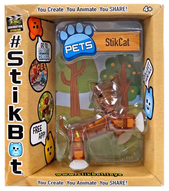 Stikbot Pets Series 1 StikCat Figure [Brown]