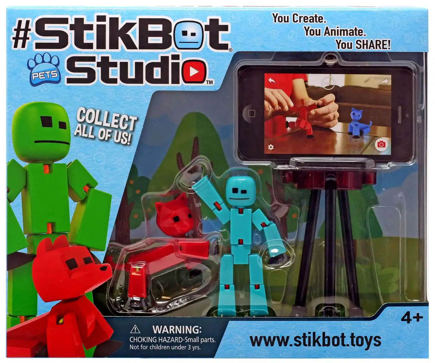 Stikbot White Head with Red Sweatsuit 3 Figure Zing - ToyWiz