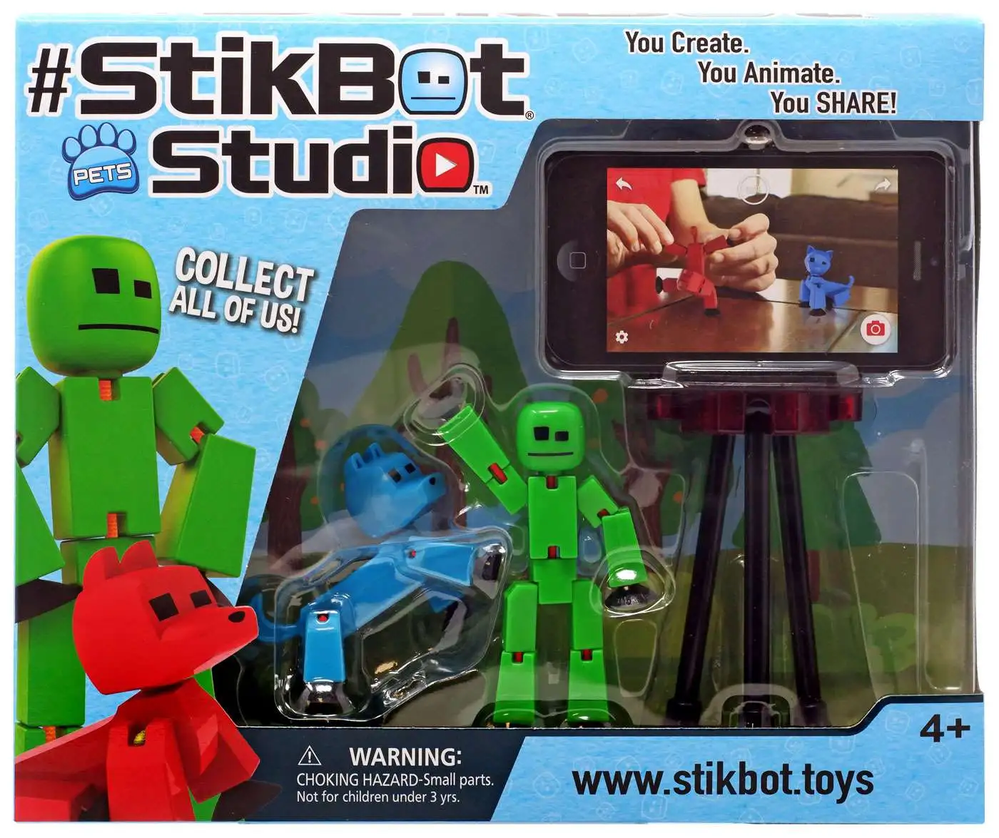 Stikbot Pets Series 1 StikCat Figure [Green] 