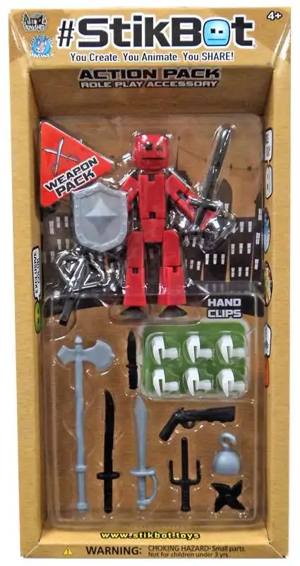 Stikbot Action Pack Series 1 Weapon Pack [Red with Silver Shield]