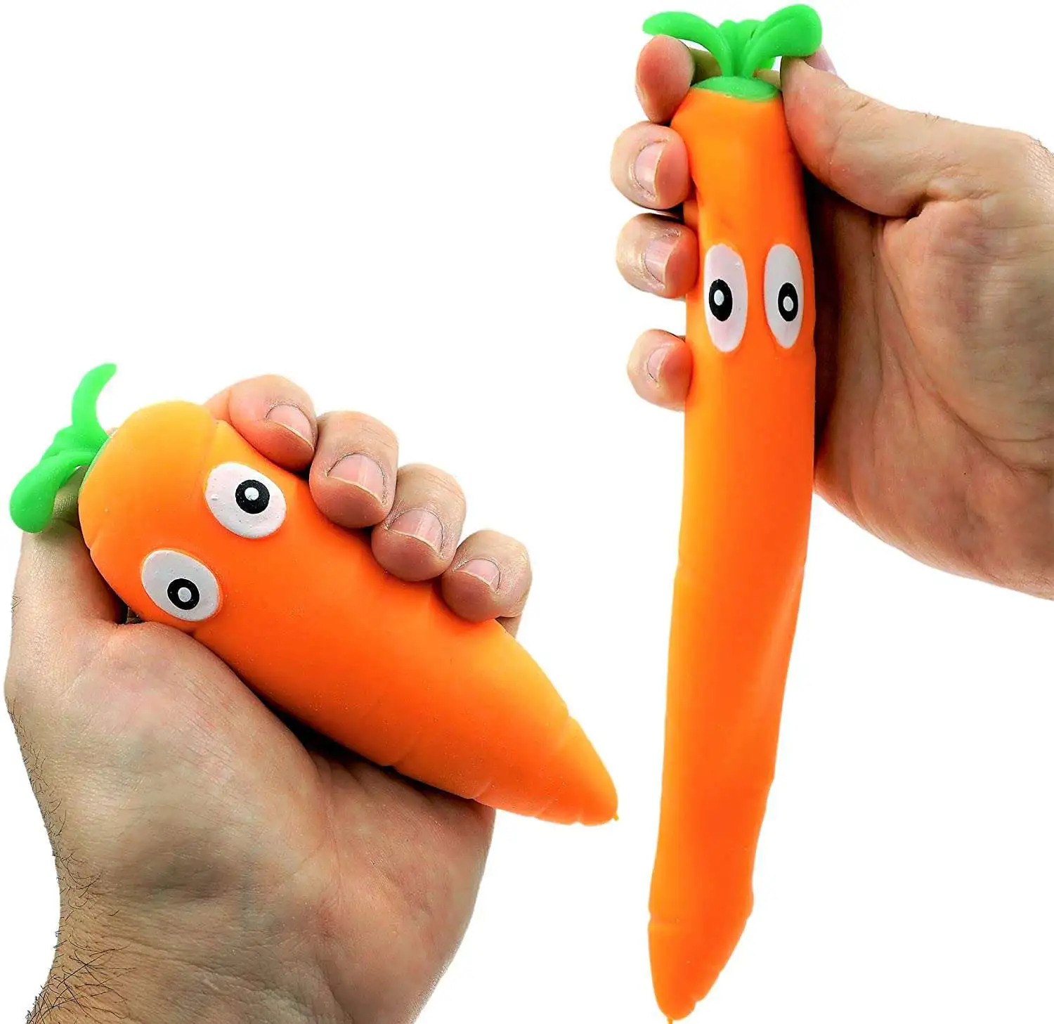 Squish Attack Stretch Veggie Quirky Carrot Squeeze Toy