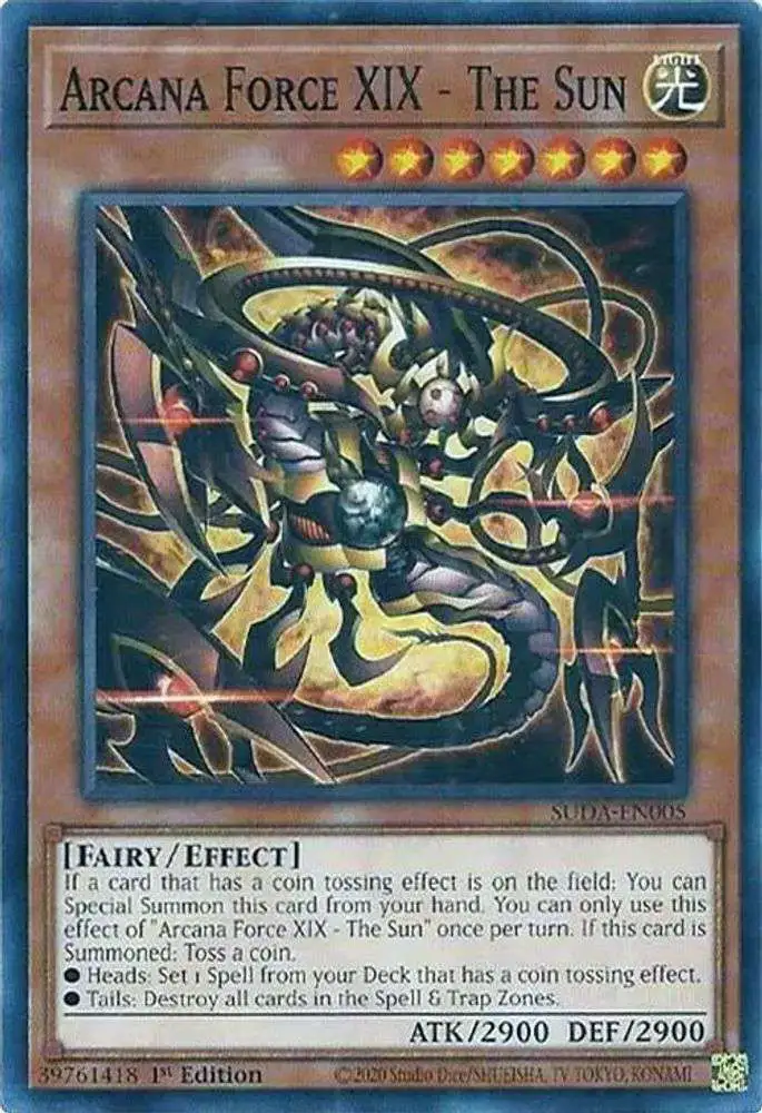 YuGiOh Trading Card Game Supreme Darkness Common Arcana Force XIX - The Sun SUDA-EN005