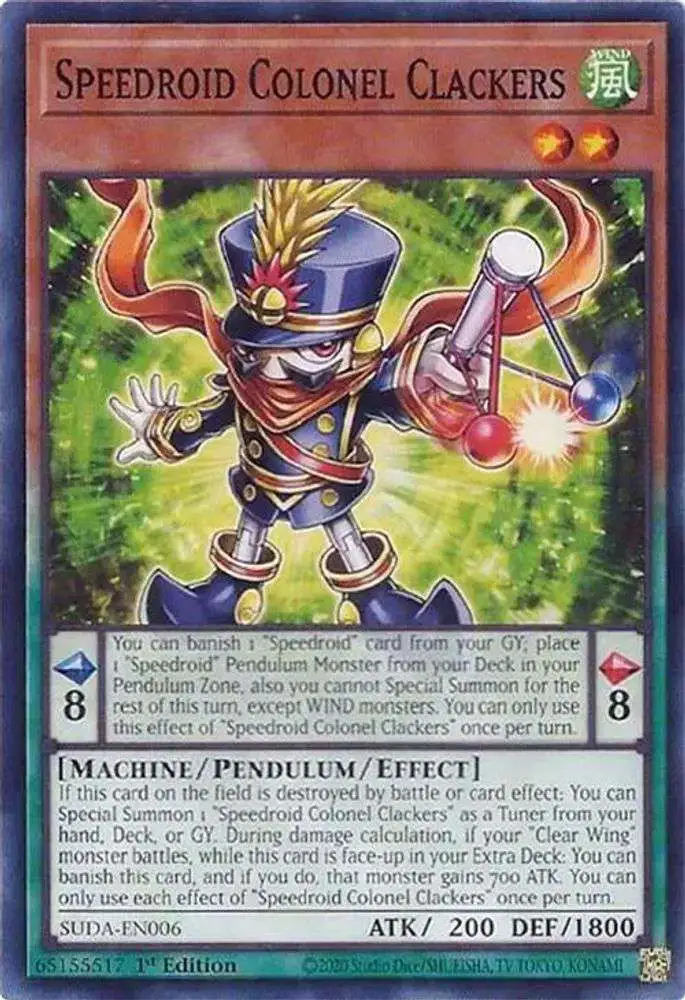 YuGiOh Trading Card Game Supreme Darkness Common Speedroid Colonel Clackers SUDA-EN006