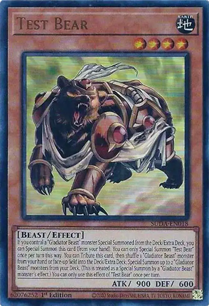 YuGiOh Trading Card Game Supreme Darkness Ultra Rare Test Bear SUDA-EN018