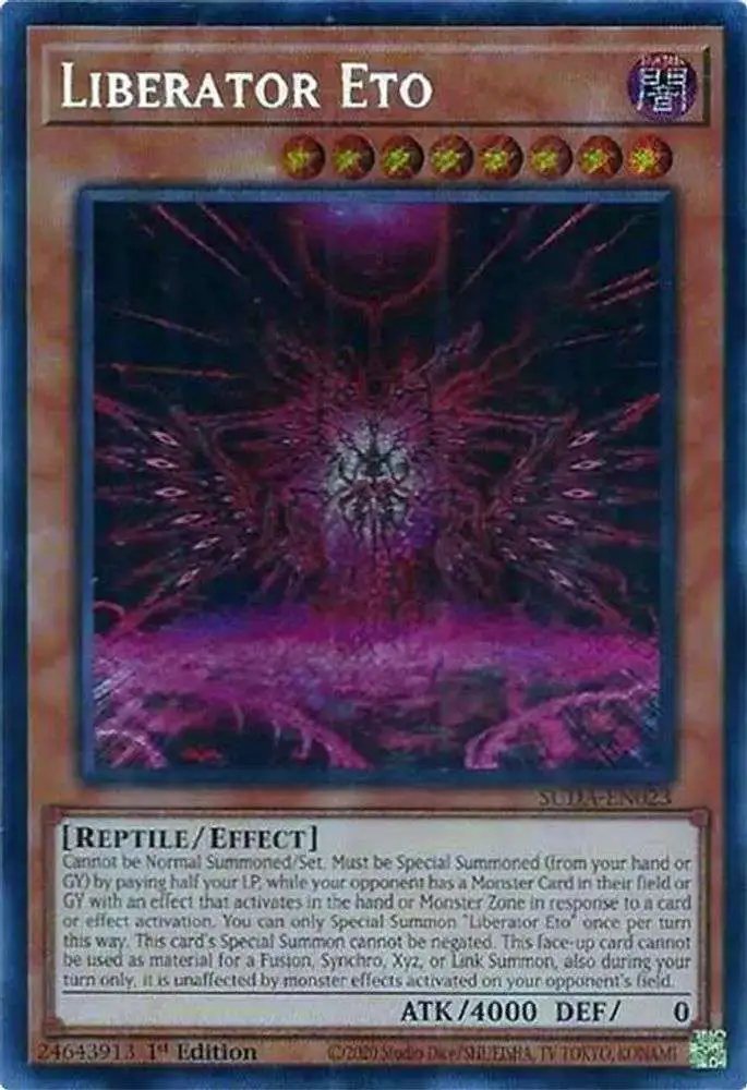 YuGiOh Trading Card Game Supreme Darkness Secret Rare Liberator Eto SUDA-EN023 YuGiOh Trading Card Game Supreme Darkness Secret Rare Liberator Eto SUDA-EN023