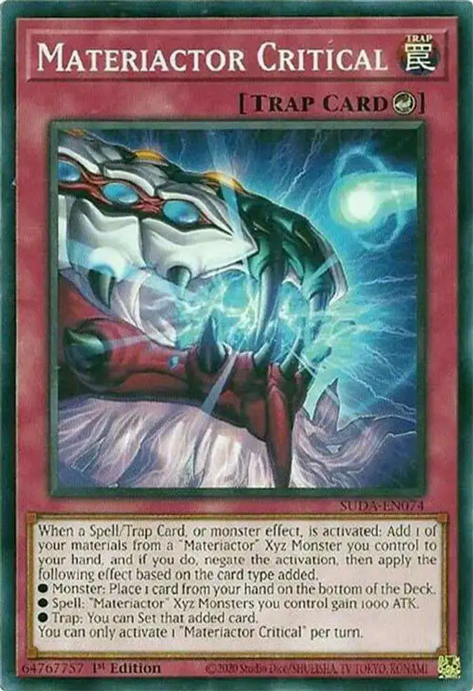 YuGiOh Trading Card Game Supreme Darkness Common Materiactor Critical SUDA-EN074