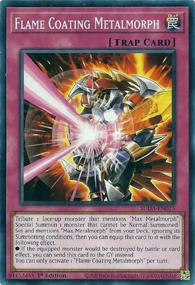 YuGiOh Trading Card Game Supreme Darkness Common Flame Coating Metalmorph SUDA-EN075