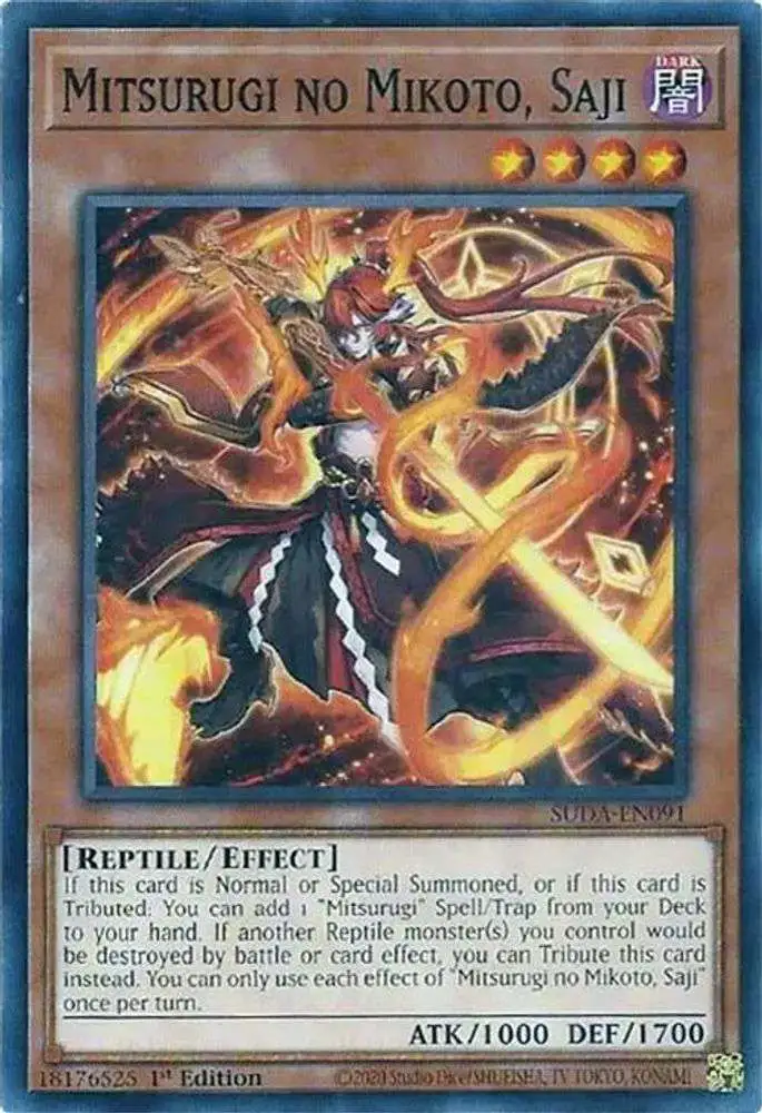 YuGiOh Trading Card Game Supreme Darkness Common Mitsurugi no Mikoto, Saji SUDA-EN091
