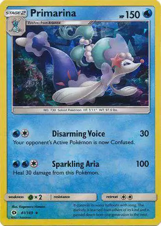Pokemon Sun Moon Base Set Single Card Rare Primarina 41 Theme Deck Exclusive Cracked Holo - ToyWiz Pokemon Sun Moon Base Set Single Card Rare Primarina 41 Theme Deck Exclusive Cracked Holo - ToyWiz