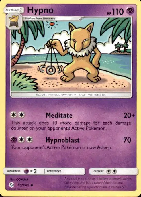 Pokemon Sun & Moon Base Set Uncommon Hypno #60