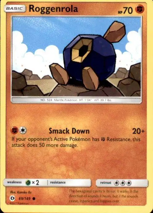 Pokemon Sun & Moon Base Set Common Roggenrola #69