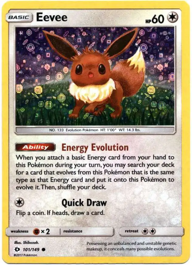 Pokemon Sun & Moon Base Set Common Eevee #101 [General Mills Cereal Promo, Holofoil]