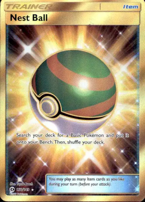 Pokemon Sun & Moon Base Set Secret Rare Nest Ball #158